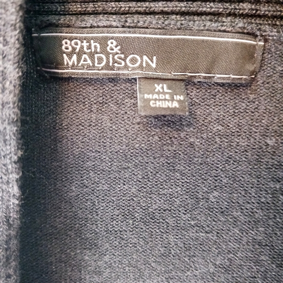 89TH AND MADISON XL DARK GRAY WOMEN'S LONG SLEEVE TOP - Picture 2 of 3